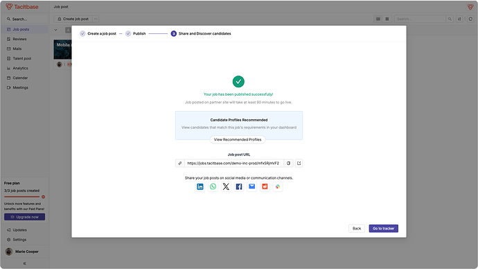 Share & Discover candidate preview